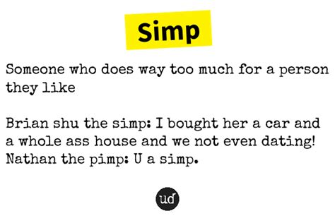 simp urban dictionary|why do simps exist.